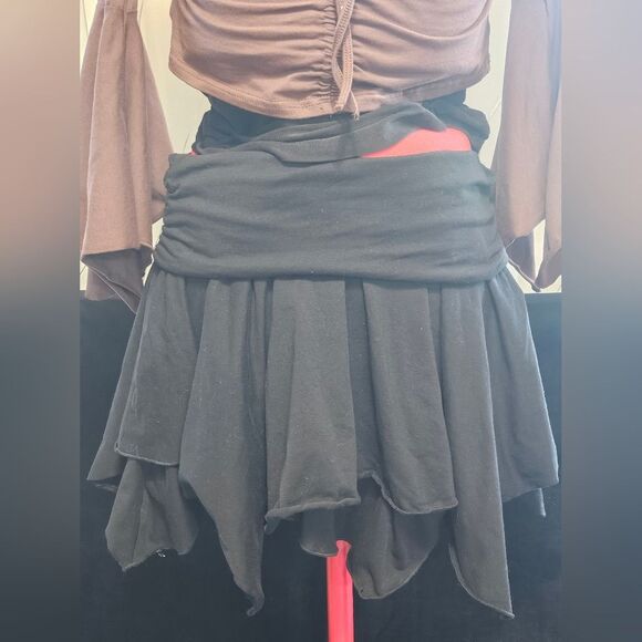 Dolls Kill Dresses & Skirts - Dolls Kill Current Mood Black Handkerchief Hem Adjustable Length Fairy Skirt